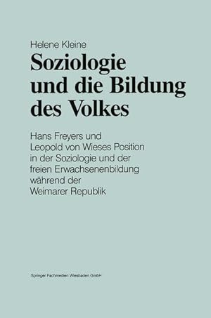 Seller image for Soziologie und die Bildung des Volkes for sale by moluna