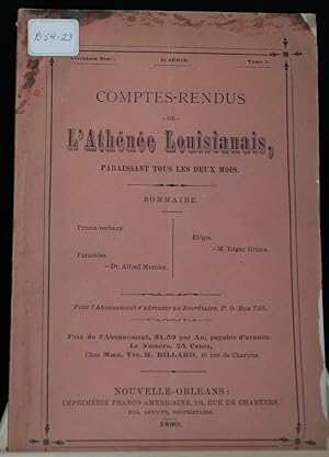 Comptes-rendus de l'Athénée louisianais, Tome 1, livraisons 4e, 5e et 6e