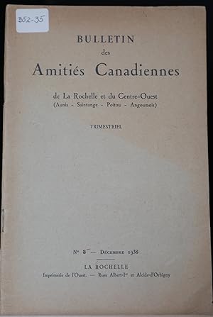 Bulletin des amitiés canadiennes de La Rochelle et du Centre-Ouest, no. 3 décembre 1938