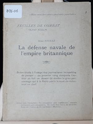 La défense navale de l'empire britannique, feuilles de combat, 2e feuille