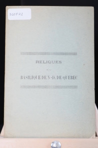 Reliques de la Basilique N.-D. de Québec