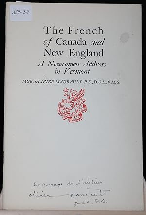 The French of Canada and New England. A Newcomen address in Vermont