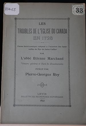 Les troubles de l'Église du Canada en 1728. Poême héroi-comique composé à l'occasion des funérail...