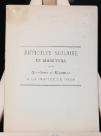 Seller image for Difficult scolaire du Manitoba par questions et rponses  la porte de tous for sale by Librairie Michel Morisset, (CLAQ, ABAC, ILAB)
