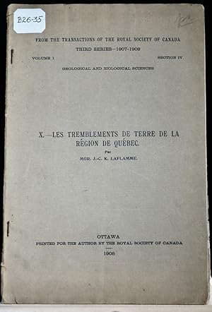 Seller image for Les tremblements de terre de la rgion de Qubec for sale by Librairie Michel Morisset, (CLAQ, ABAC, ILAB)