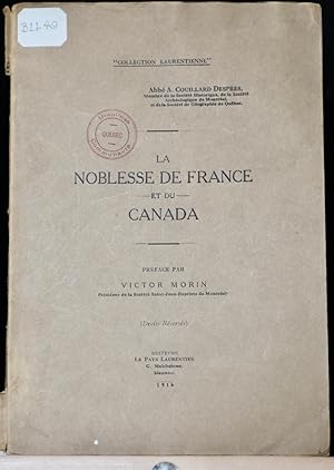 La noblesse de France et du Canada