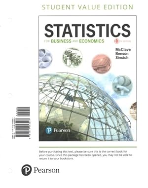 Seller image for Statistics for Business and Economics for sale by GreatBookPricesUK