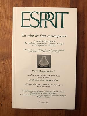 Image du vendeur pour Revue Esprit Fvrier 1992, La crise de l'art contemporain mis en vente par Librairie des Possibles