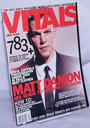 Imagen del vendedor de Vitals: the new men's magazine about life's great necessities; #1, Sept. 2004: Matt Dillon, his guide to winning the game a la venta por Bolerium Books Inc.