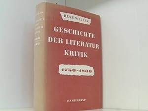 Bild des Verkufers fr Geschichte der Literaturkritik 1750 - 1830. [Bd. 1] zum Verkauf von Book Broker