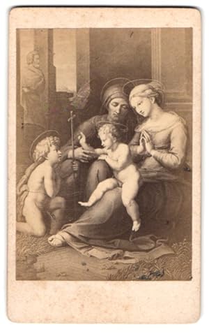Bild des Verkufers fr Fotografie La sainte famille, diote le bndiction, nach Gemlde von Rafael zum Verkauf von Bartko-Reher