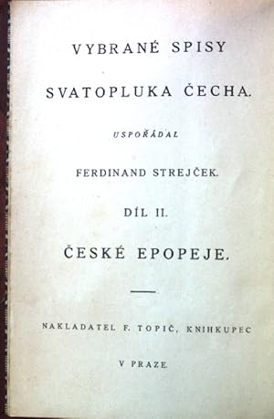 Imagen del vendedor de Cesk Epopeje. Vybran Spisy Svatopluka Cecha; Dil 2; a la venta por books4less (Versandantiquariat Petra Gros GmbH & Co. KG)