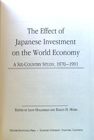 Immagine del venditore per The Effect of Japanese Investment on the World Economy: A Six-Country Study, 1970-1991; Hoover Press Publication, Volume 432; venduto da books4less (Versandantiquariat Petra Gros GmbH & Co. KG)