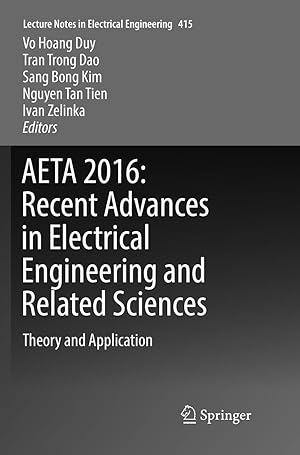 Bild des Verkufers fr AETA 2016: Recent Advances in Electrical Engineering and Related Sciences zum Verkauf von moluna