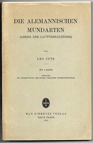 Die alemannischen Mundarten (Abriss der Lautverhältnisse). Mit 1 Karte.