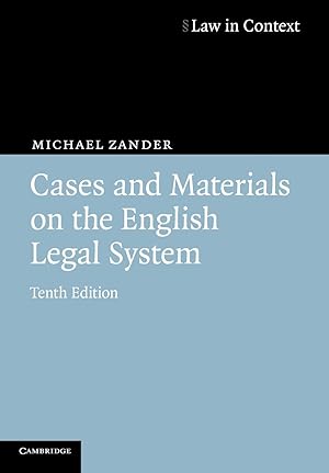Image du vendeur pour Cases and Materials on the English Legal System mis en vente par moluna