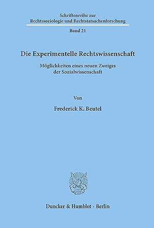 Seller image for Die Experimentelle Rechtswissenschaft. for sale by moluna