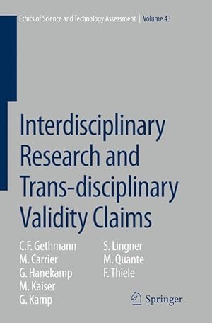 Immagine del venditore per Interdisciplinary Research and Trans-disciplinary Validity Claims venduto da moluna