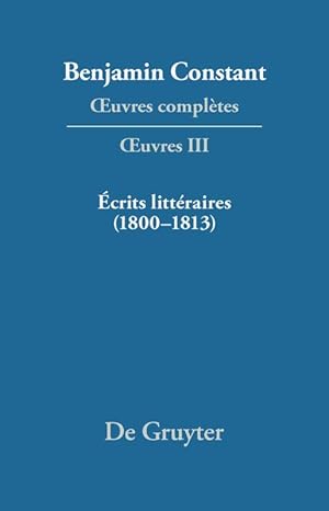 Image du vendeur pour crits littraires (1800-1813), 2 Teile mis en vente par moluna