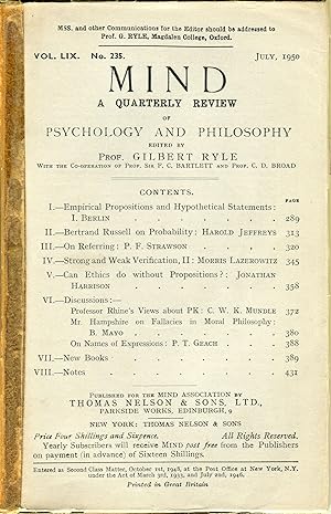 'On Referring', pp. 320-344 in MIND. A Quarterly Review of Psychology and Philosophy, Vol. LIX, N...