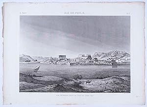 Île de Philæ. Vue Générale Prise de Coté du Nord Est. A[ntiquités]. Vol. 1. Pl. 3.