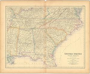 Image du vendeur pour United States / North America . The South Eastern States Comprising Mississippi, Alabama, Tennessee, Georgia, Nth. & Sth. Carolina, and part of Florida, Virginia & Kentucky. mis en vente par Robert Frew Ltd. ABA ILAB