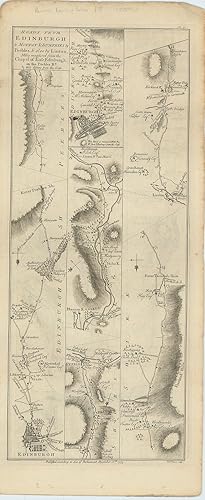 Image du vendeur pour Roads From Edinburgh to Moffat & Dumfries by Peebles, & also by Linton, Miles measured from the Chapel of Ease, Edinburgh on the Peebles Rd. 3/4 Mile distant from the Cross. [Title repeated on verso with the addition of Lochmaben]. mis en vente par Robert Frew Ltd. ABA ILAB