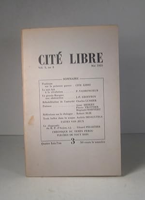 Bild des Verkufers fr Cit libre. Vol. 1, no. 3. Mai 1951 zum Verkauf von Guy de Grosbois