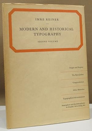 Seller image for Modern and historical typography. Second Volume. An illustrated Guide by Imre Reiner. for sale by Dieter Eckert