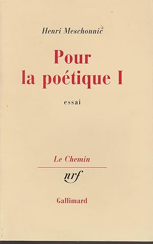 Image du vendeur pour POUR LA POETIQUE I ESSAI mis en vente par Librairie l'Aspidistra