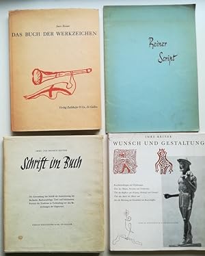 Konvolut 4 Bände: 1. Das Buch der Werkzeichen. 2. Schrift im Buch. 3. Wunsch und Gestaltung. 4. R...