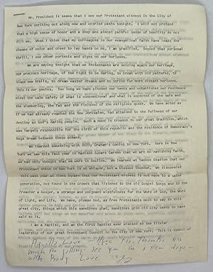 [AFRICAN-AMERICANA] [CIVIL RIGHTS] 3-page typescript for a speech given by MLK mentor and influen...