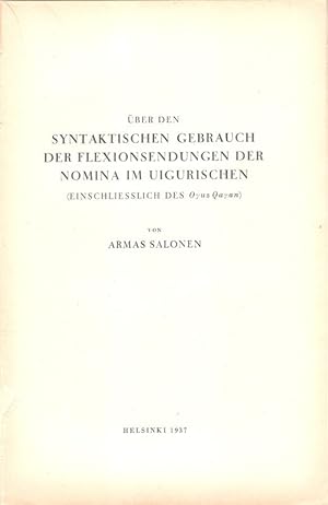 Bild des Verkufers fr ber den syntaktischen Gebrauch der Flexionsendungen der Nomina im Uigurischen einschlielich des Ouz Qaan. (Journal de la Soc. finno-ougrienne : 49, 3). zum Verkauf von Brbel Hoffmann