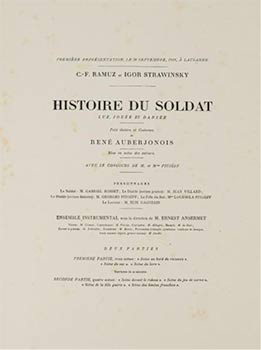 Histoire du Soldat. First edition.