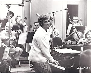 Original photograph of composer Burt Bacharach in the recording studio, circa 1970s