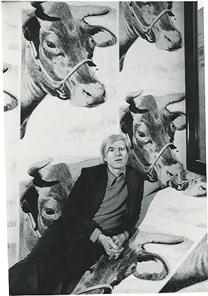 Andy Warhol at his 1971 retrospective at the Whitney Museum of American Art (Original photograph ...