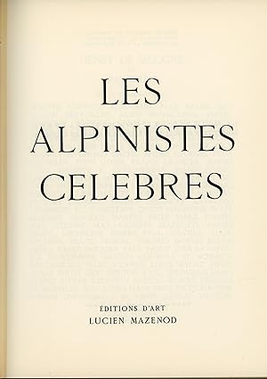 Les Alpinistes Célèbres by Segogne (Henry de), Couzy (Jean) et al