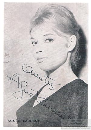 Agnès Laurent. Autogrammkarte. Signiert