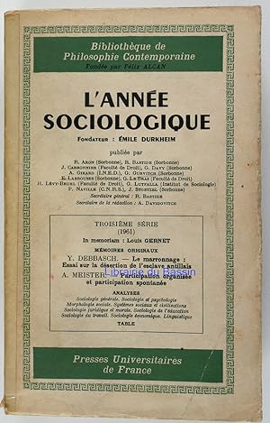 L'année sociologique Troisième série (1961)