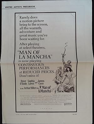 Seller image for Man of La Mancha Pressbook 1972 Peter O'Toole, Sophia Loren for sale by AcornBooksNH