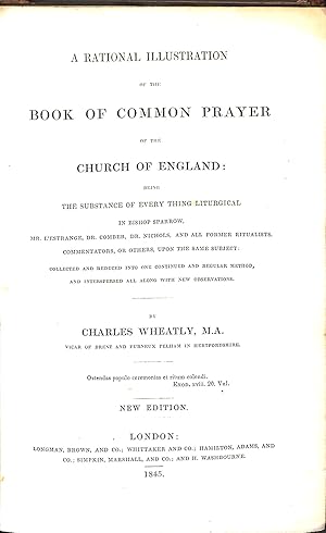 Bild des Verkufers fr A rational illustration of the book of common prayer of the Church of England zum Verkauf von WeBuyBooks