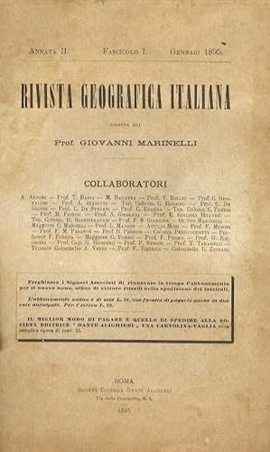 RIVISTA Geografica Italiana. Diretta dal prof. Giovanni Marinelli. Annata II. 1895. Fascicolo I [...