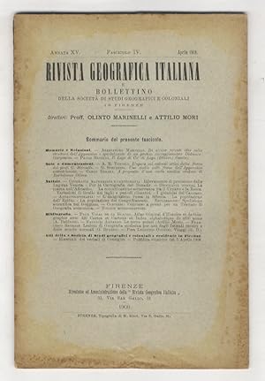 RIVISTA Geografica Italiana e bollettino della Società di Studi Geografici e Coloniali in Firenze...