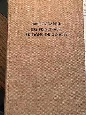 Seller image for Bibliographie des principales editions originales d'ecrivains francais du XVe au XVIIIw siecle. for sale by Antiquariat Thomas Nonnenmacher