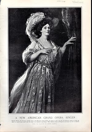 Imagen del vendedor de ENGRAVING: "A New Grand Opera Singer, Mariska Aldrich".engraving from Harper's Weekly, September 26, 1908 a la venta por Dorley House Books, Inc.