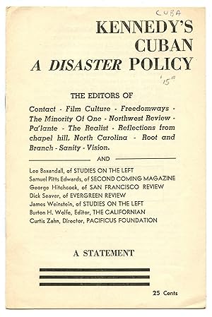 Bild des Verkufers fr Kennedy's Cuban (A Disaster) Policy zum Verkauf von Attic Books (ABAC, ILAB)