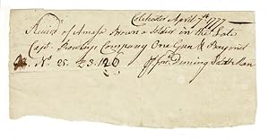 Receipt for the return of a gun and bayonet