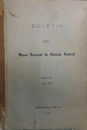 Boletín del Museo Nacional de Historia Natural. Tomo XXX 1968 - 1969. Homenaje a Ricardo E. Latch...