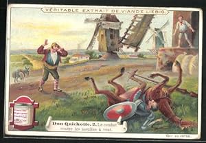 Seller image for Sammelbild Liebig, Serie: Don Quixote, Bild 2, le combat contre les moulins à vent for sale by Bartko-Reher