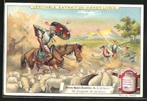 Seller image for Sammelbild Liebig, Serie: Don Quixote, Bild 3, l'attaque du troupeau de moutons for sale by Bartko-Reher